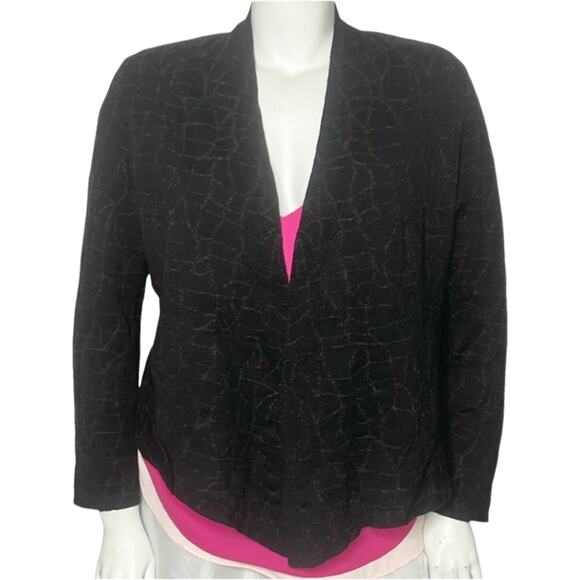 Eileen Fisher Wool Blend Open‎ Front Cardigan Sweater size L - Picture 3 of 8
